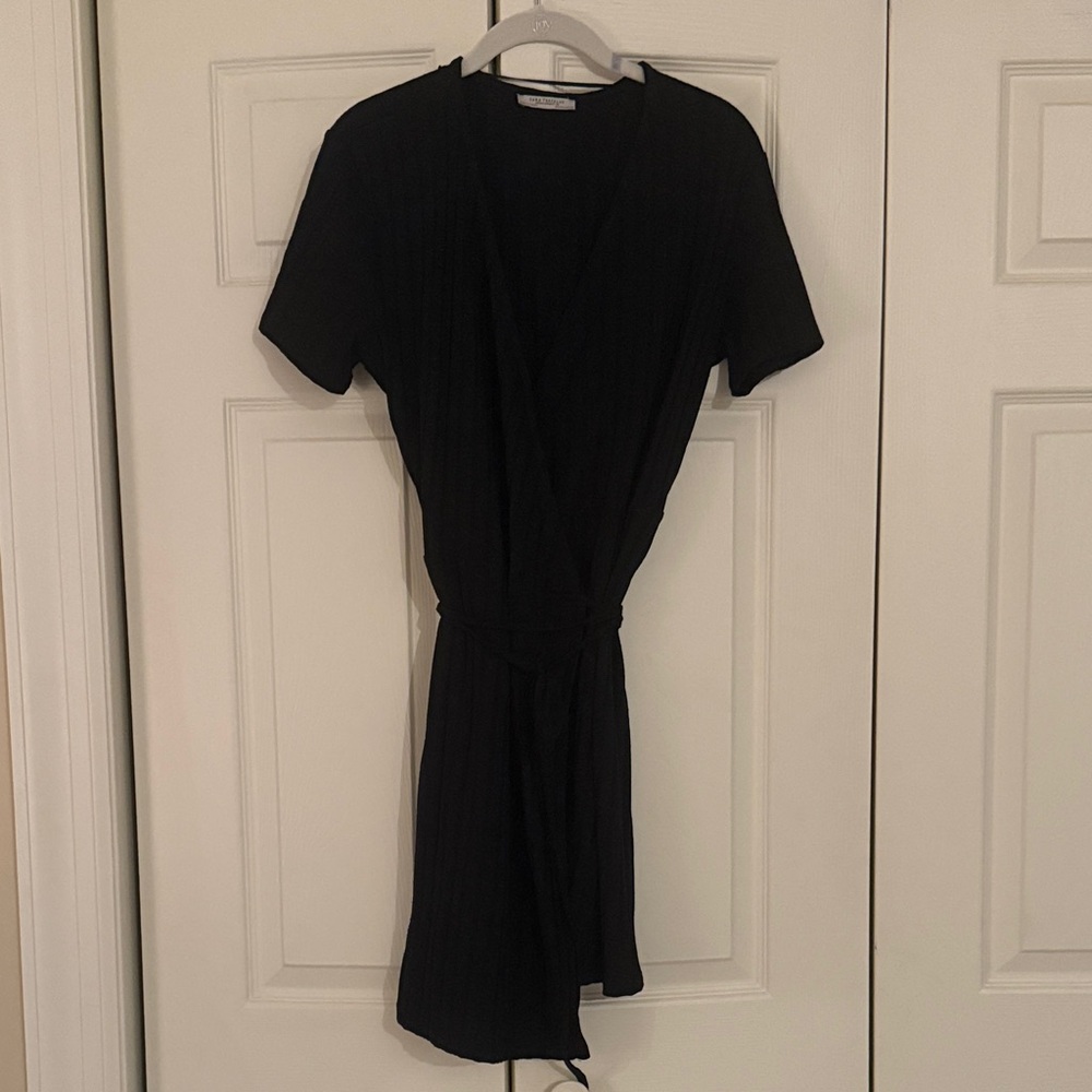 Zara Ribbed Wrap Mini Dress